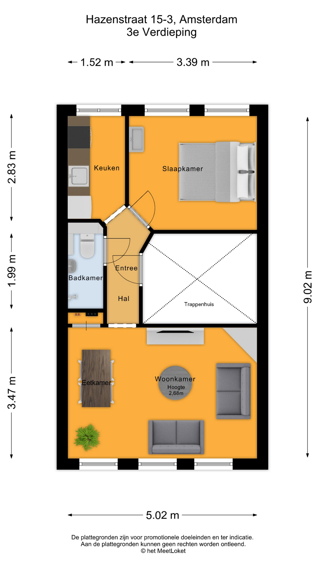 Hazenstraat 15 3, 1016 SM Amsterdam map